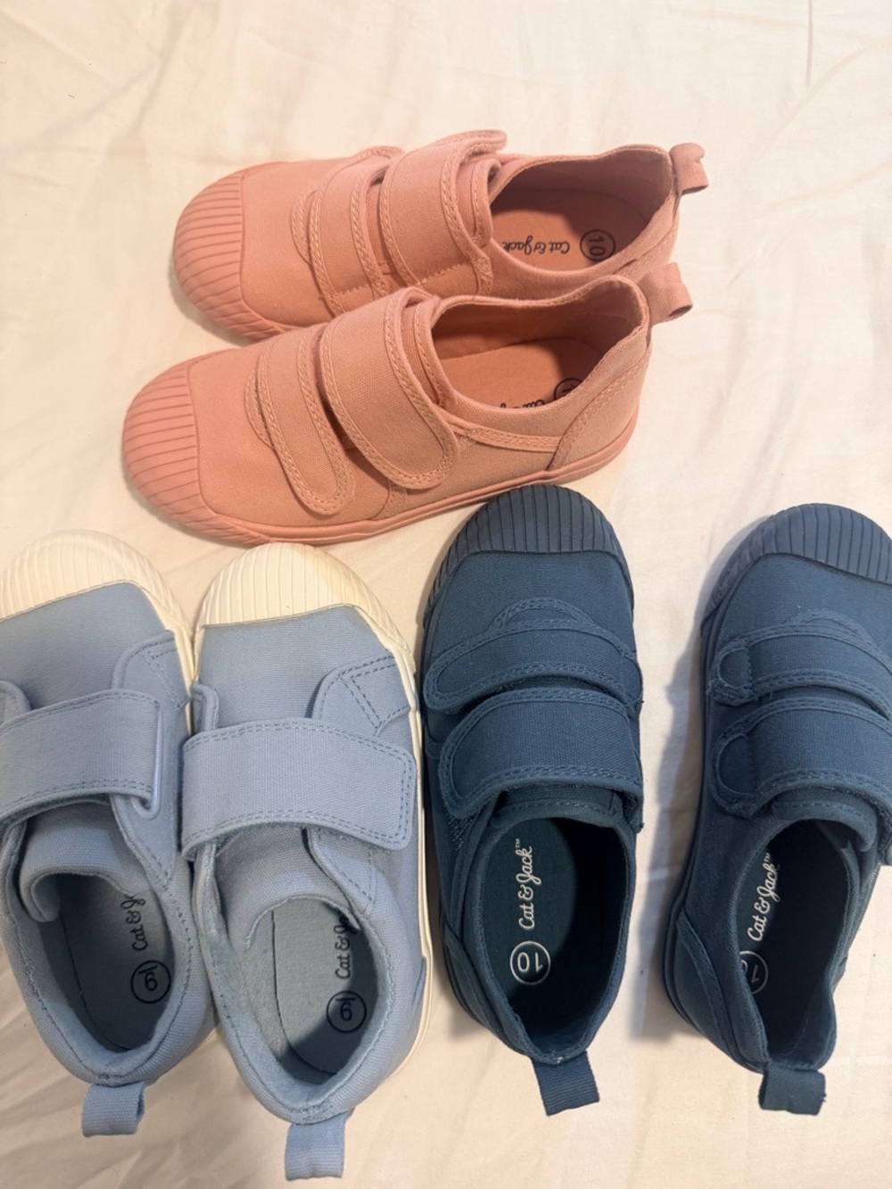 Cat & Jack Kids' Pink, Light Blue & Navy Canvas Velcro Sneakers